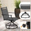 Ensemble de 4 chaises de patio pivotantes Lark Manor ™ avec structure en métal et tissu à séchage rapide