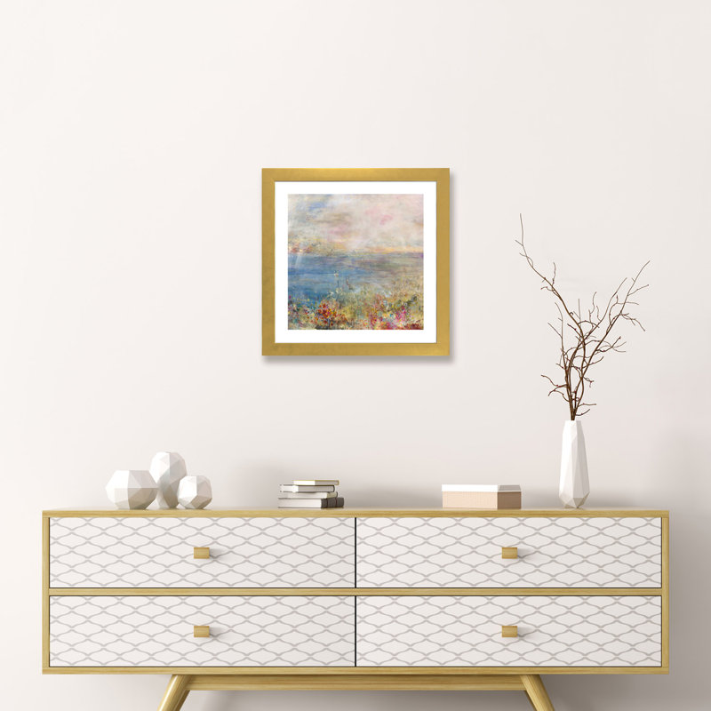 " Maybe A Dream " by Julian Spencer, 16" H x 16" W x 1" D, Gold Framed Fine Art Paper