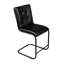Chaise d'appoint capitonnée en cuir capitonnée noire