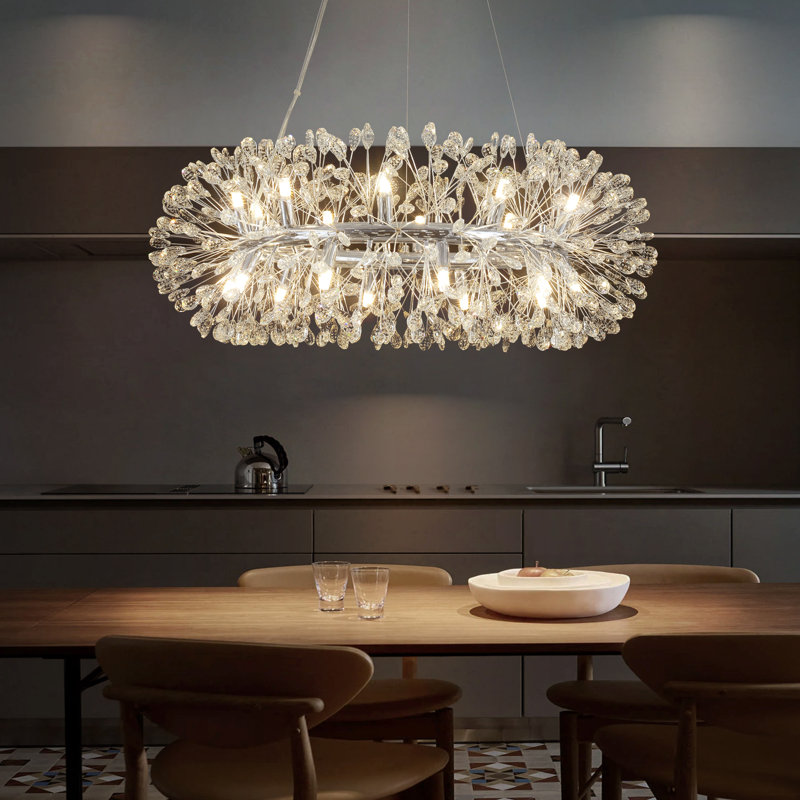 20 - Light Dimmable Bubble Crystal Chandelier, Chrome