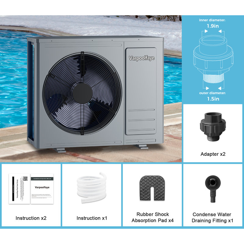 Pompe à chaleur chauffe-piscine électrique 35000BTU