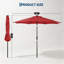 Parasol de patio avec 32 lumières DEL solaires, inclinable et manivelle pour jardin, terrasse, cour et piscine-912379543-912379536