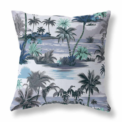 Tropical Beach Outdoor Reversible Throw Pillow