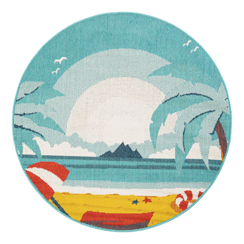Angelys Indoor/Outdoor Area Rug, Round 4'1"