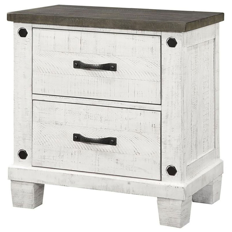Table de chevet 2 tiroirs blanche Keldrick