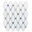 Mango Tile Bianco Ocean 11" x 11.5" Polished Marble Mosaic Tile | Diamond Pattern Wall & Floor Tile for Bathroom or Kitchen