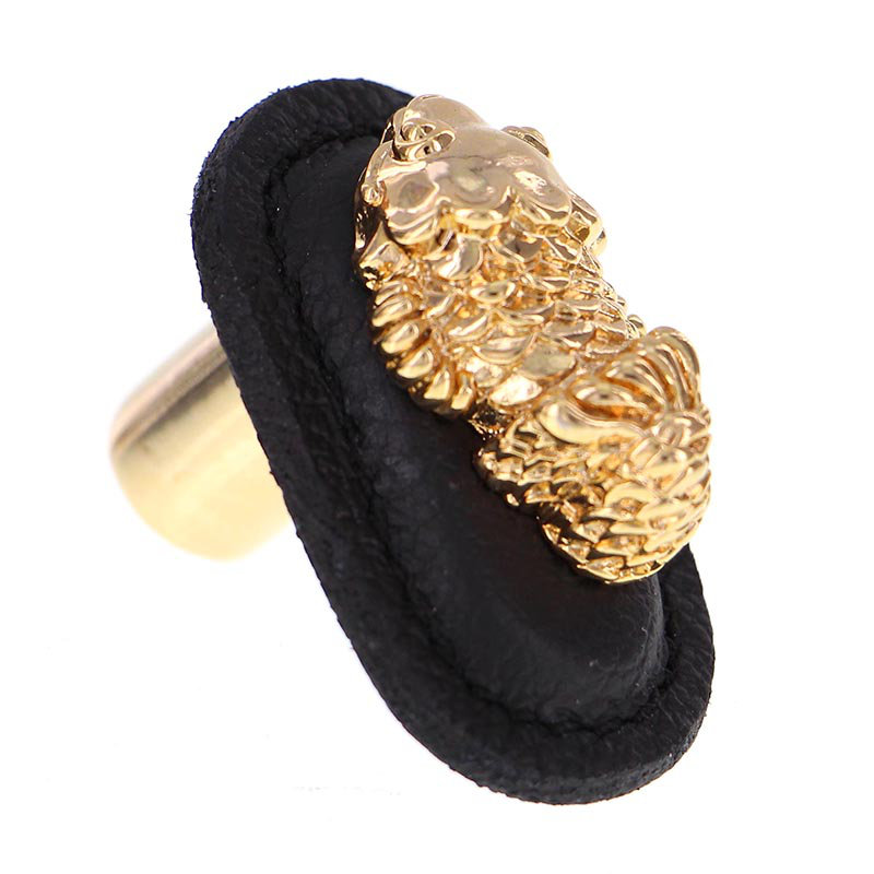 Pollino Novelty Knob, Polished Gold, Black