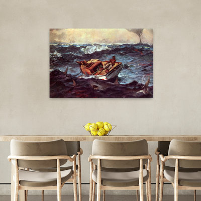 Gulf Stream Classic Abstract Orchid Shark Coastal Ocean Wall Art Print by Winslow Homer - 1 Piece Wrapped Canvas Wall Art