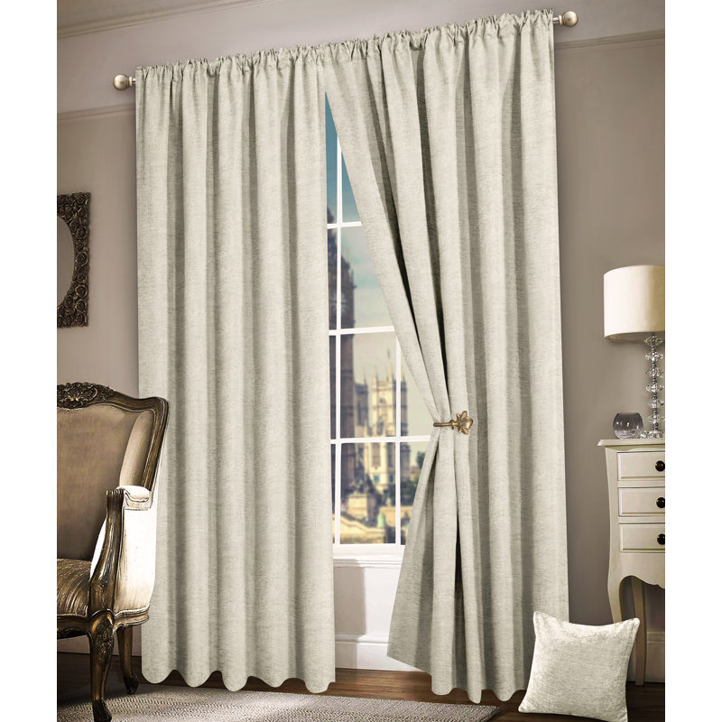 Rafeek Curtain, Beige, 115cm Width