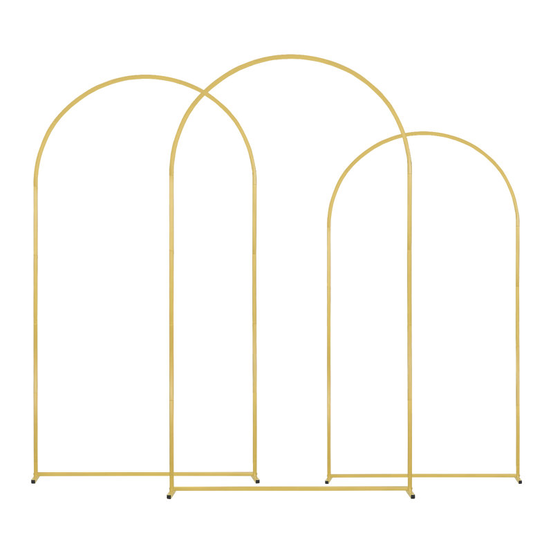 Ensemble de 3 supports en métal avec toile de fond pour mariage, H 96 po x l 55,2 po x P 3 po