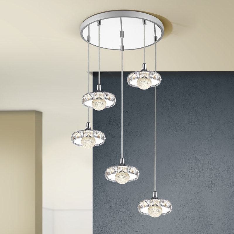 5 - Light Chrome LED Cluster Pendant