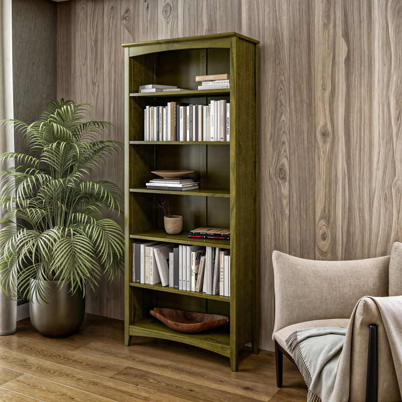 Colton Bookcase, (6 Shelves) 72" H x 30" W x 13"D, Olive Grove Green