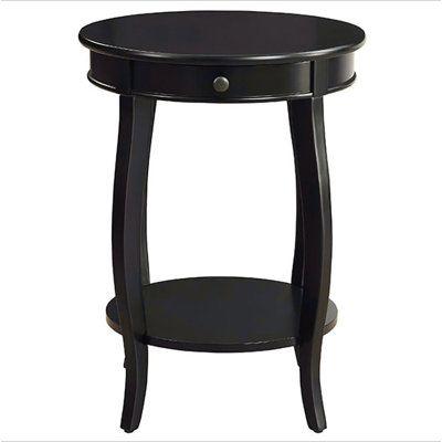 Table de bout noire à 1 tiroir