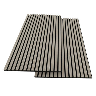 2 panneaux muraux en bois de 47,4 po x 23,6 po, panneaux d'insonorisation décoratifs pour murs et plafonds, conception à lattes 3D