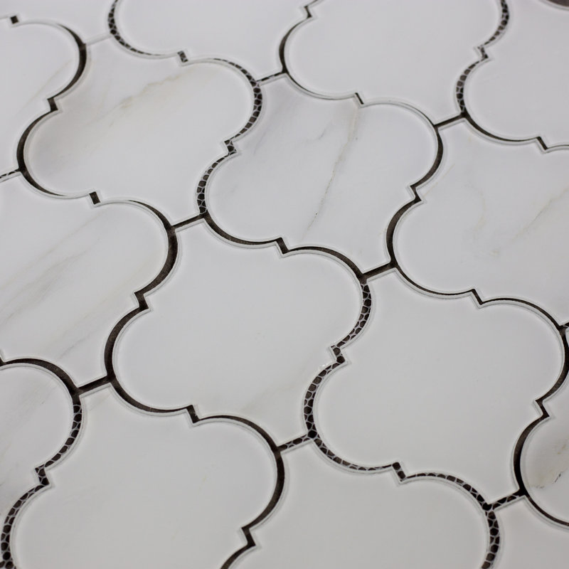 Tuscan Design Calacatta Big Lantern 6" x 6" Glass Mosaic Tile