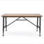 Table basse d'extérieur rectangulaire avec pieds tubulaires en angle et plateau en bois
