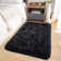 Neicha Deep pile Soft Fluffy Black Indoor/Outdoor Living Room Area Rug