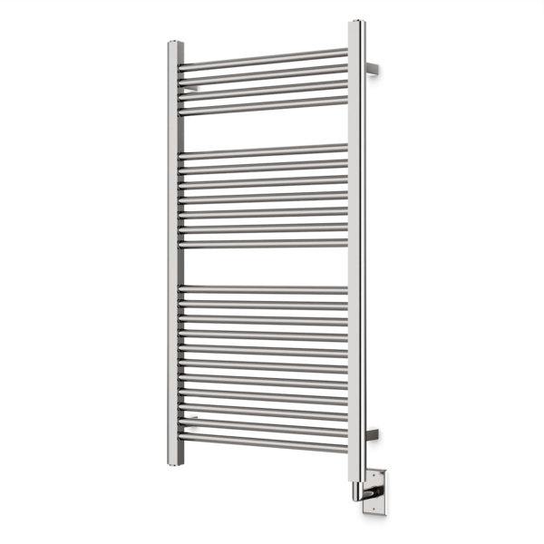 Denby Wall Mount Electric Towel Warmer, Brushed Nickel, 44" H x 23.75" W x 5.19" D