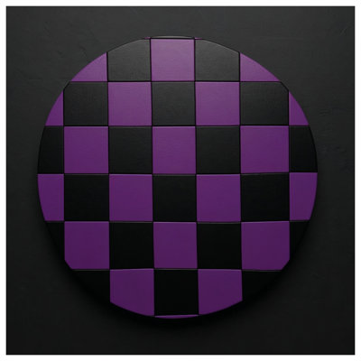 Purple Black Checkered Circle Comforter