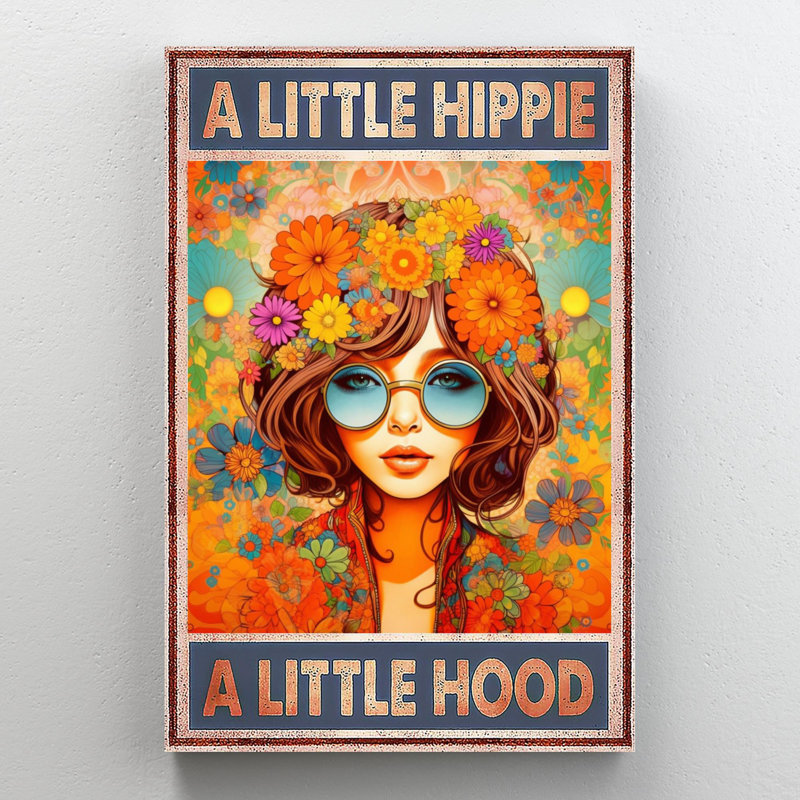 «A Little Hippie», impression sur toile, H 20 po x l 16 po x P 1,25 po