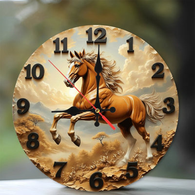 Horloge murale cheval