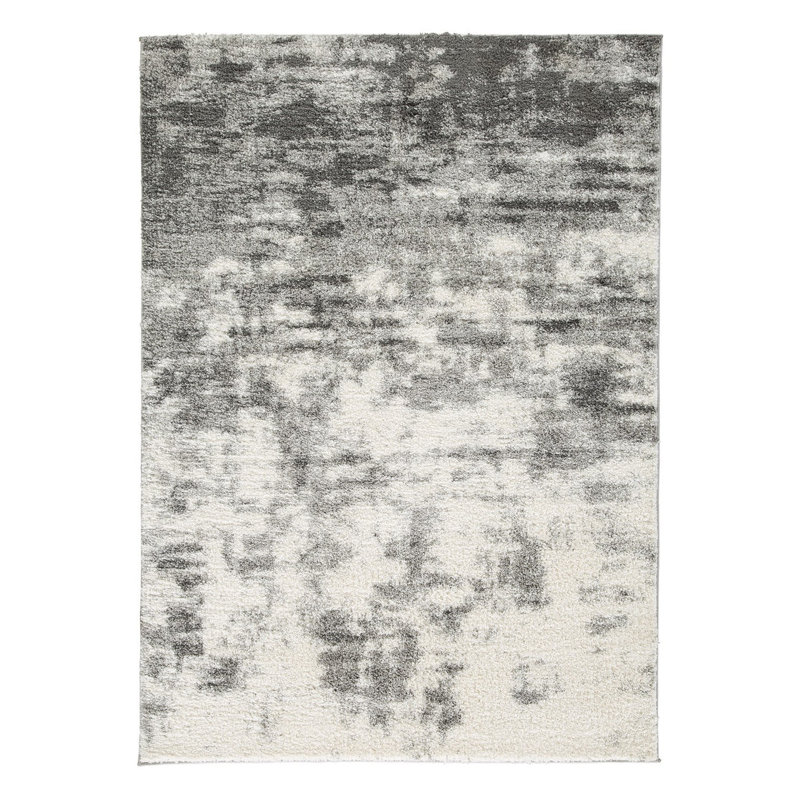 Georgine Handwoven Cream/Gray Area Rug, Rectangle 8' x 10'