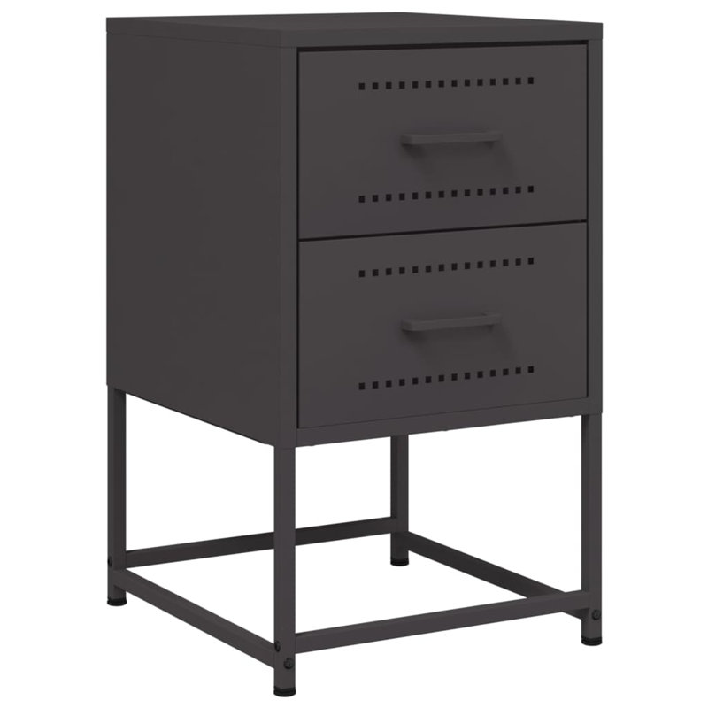 Bedside Cabinet 36x39x60.5 cm Steel, Black, 1