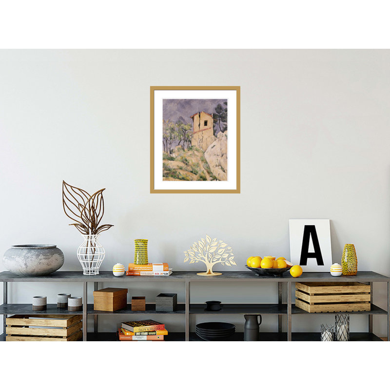 Maison avec mur fissuré par Paul Cézanne - Impression sur toile, H 28,03 po x l 23,5 po