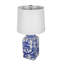 Lampe de vase en céramique bleue et blanche D13x25 "