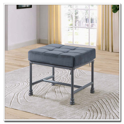 Industrial-Style Ottoman with Memory Foam