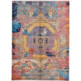 High-Quality Hand-Knotted Blue And Navy Area Rug