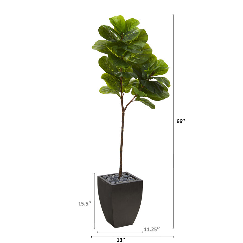 Figuier artificiel en pot, H 66 po x l 13 po x P 9 po