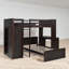 Lit superposé en forme de L avec bureau intégré et garde-robe-791705993-791705998