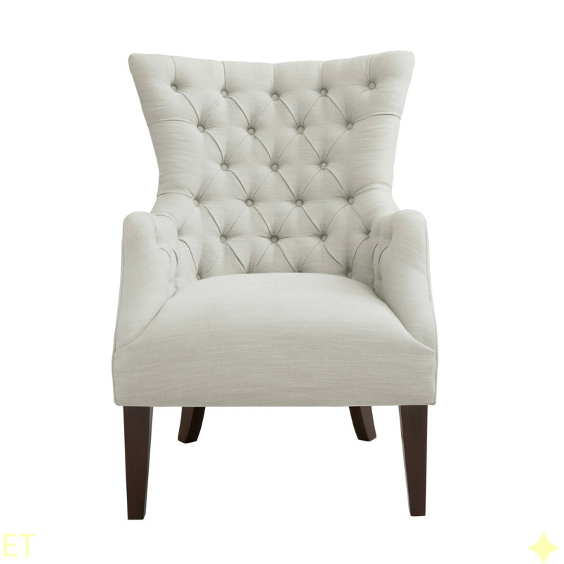 Fauteuil à oreilles capitonné Hannah