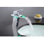 Robinet de salle de bain monotrou Waterfall, robinet d'évier de salle de bain à poignée simple avec DEL