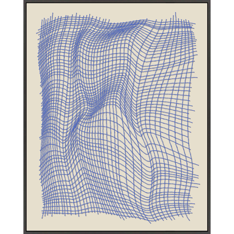 Nets 1 par Jacques Pilon - Art mural encadré, Toile avec cadre noir simple, H 38 po x l 30 po x P 1,25 po