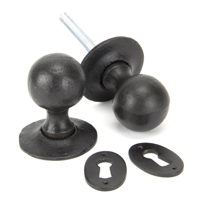 Round Interior Mortise Door Knob, External Beeswax