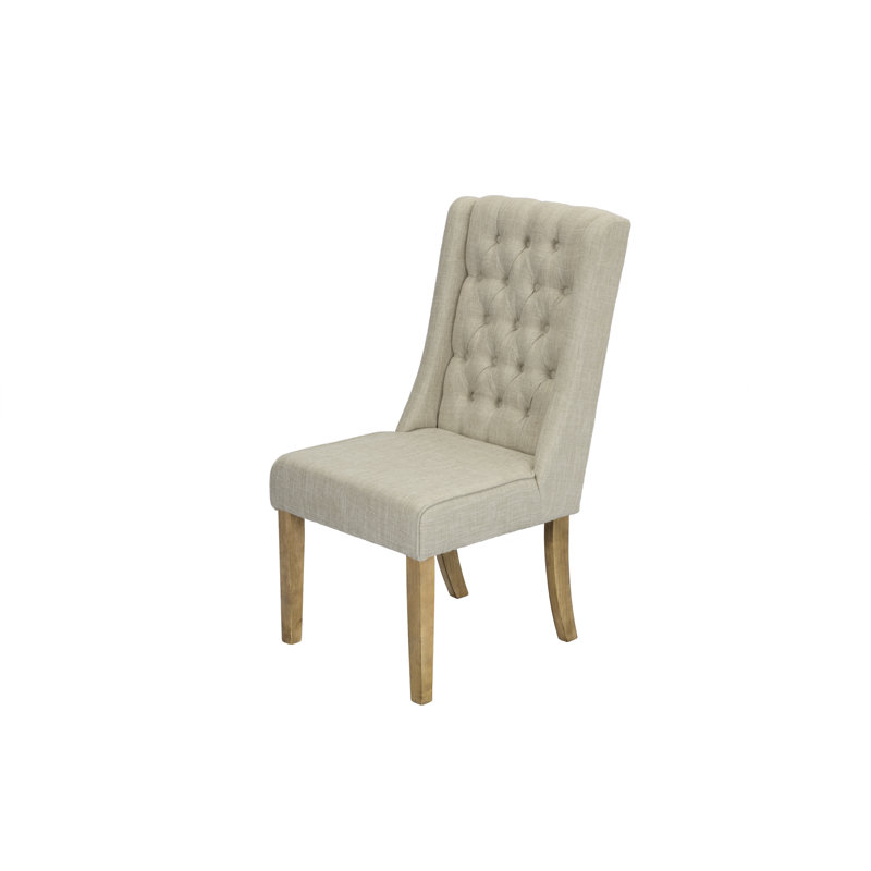 Chaise d'appoint rembourrée Dions, Beige rustique, 1