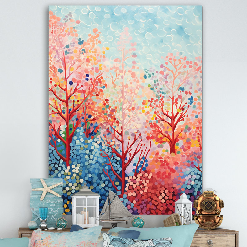 Coral Reef Barrier Expression III, H 44 po x l 34 po x P 1,5 po, Toile tendue