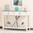 Decastro - Solid Wood Console Table - Distressed Bleu, White Finish-564335906