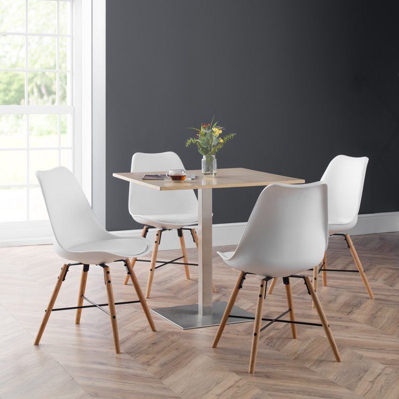 Adorján Side Chair, White/Oak