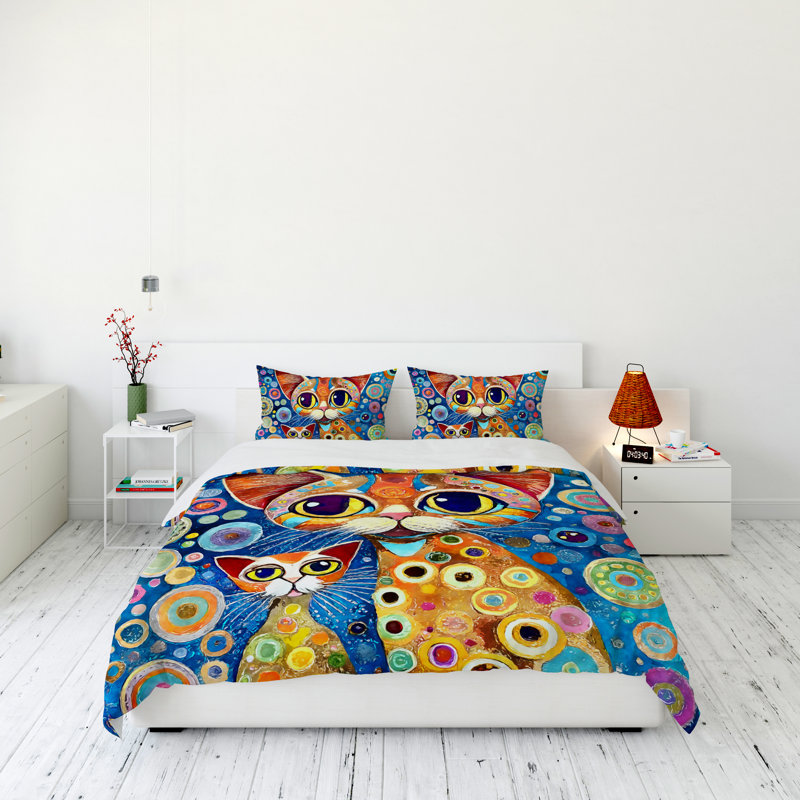 Modern & Contemporary Polyester Duvet Cover, Twin Duvet Cover + 1 Queen Sham