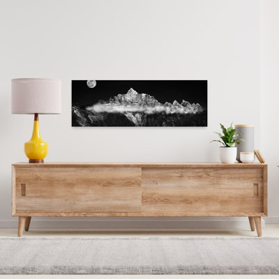 Moonlit Mountain Peaks Dramatic Serene Abstract Landscape Mountain Wall Art