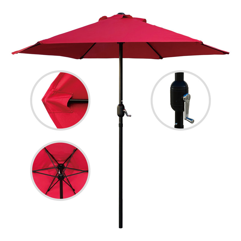 Parasol de marché 7 pi Kaylani, Rouge