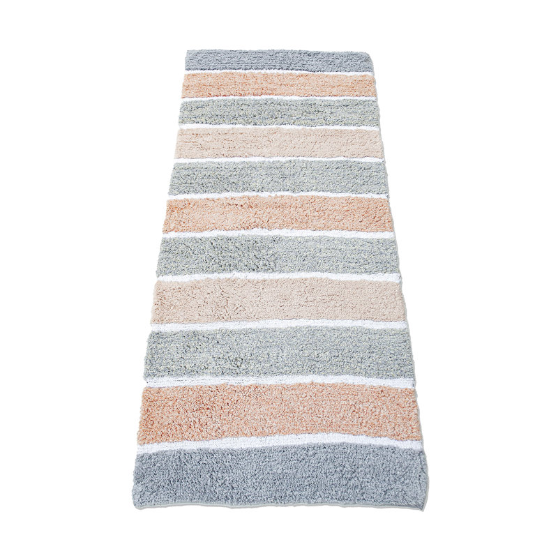 Tapis pour salle de bain Cervantez, Gris/Rosé, L 24 po x L 60 po