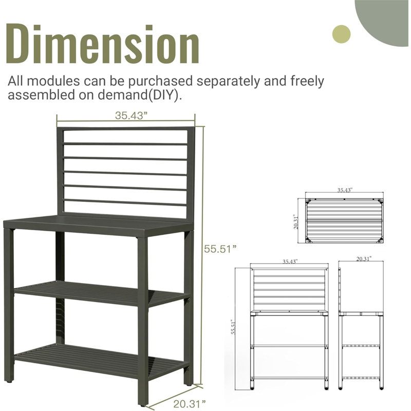 Îlot de cuisine extérieur avec rangement (tabouret non inclus)