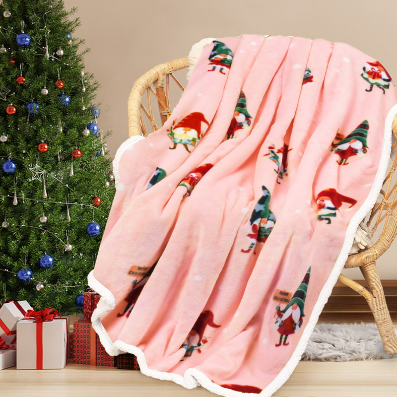 Jeté de Noël en sherpa de Noël, jetés à thème de Noël, couverture de canapé en molleton moelleux, super doux, confortable, confortable, moelleux, moche