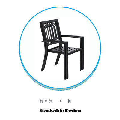 Bathilde Premium All-Weather Wicker Outdoor Stacking Dining Armchair with Cushion