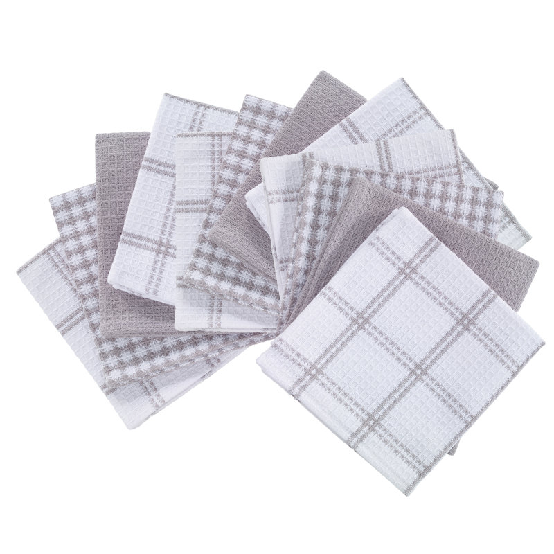 T-fal Flat Waffle Kitchen Dishcloth Set, Gray