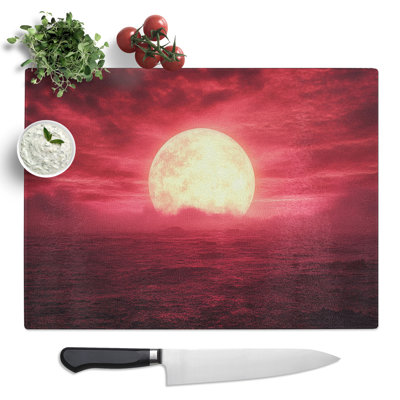 Sunset Artwork  Glass Chopping Board